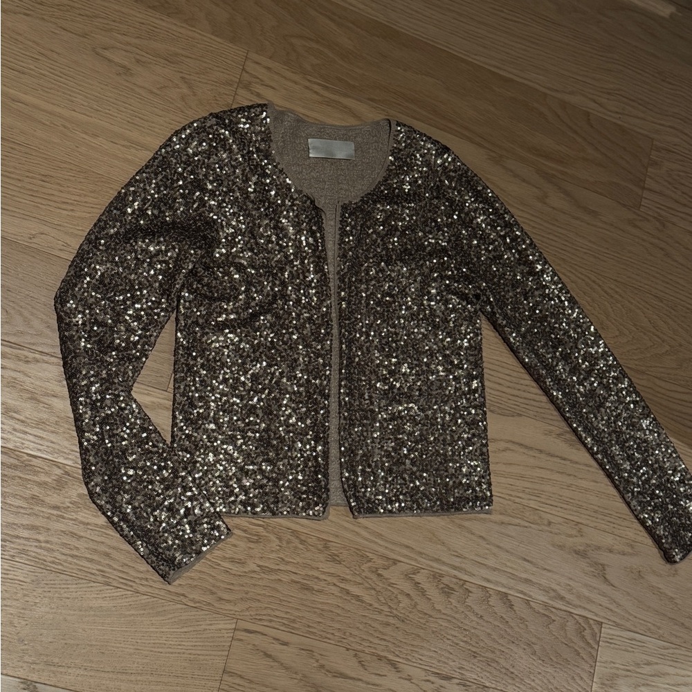 Sequin Embellished Jacket - Gold